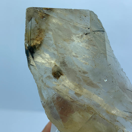 Black Rutile Quartz, Terminated Crystal, Large Crystal, Rutilated Quartz, Natural Point Crystal, 370 Carat Crystal, Rare Mineral, Pakistan Quartz, Raw Crystal, Quartz Specimen, Black Rutile Inclusions, Collector Gemstone.