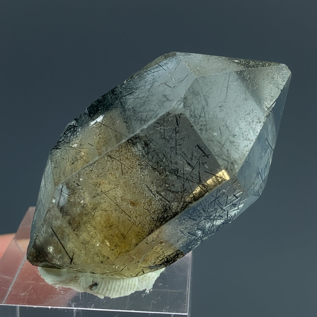 Rutile Quartz Choker, Rutilated Quartz Necklace, Smoky Quartz Jewelry, Copper Rutile, 195 Carat Pendant, Statement Necklace, Healing Crystal Jewelry, Raw Crystal Jewelry, Gemstone Choker, Natural Rutile, Smoky Brown Quartz,