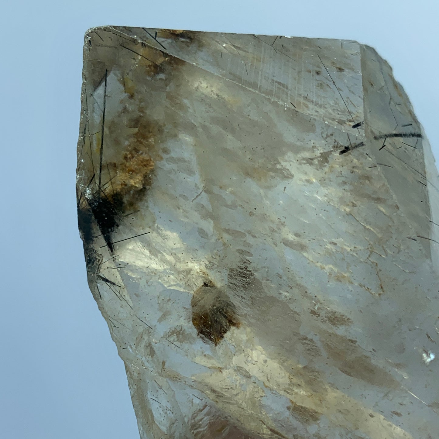 Black Rutile Quartz, Terminated Crystal, Large Crystal, Rutilated Quartz, Natural Point Crystal, 370 Carat Crystal, Rare Mineral, Pakistan Quartz, Raw Crystal, Quartz Specimen, Black Rutile Inclusions, Collector Gemstone