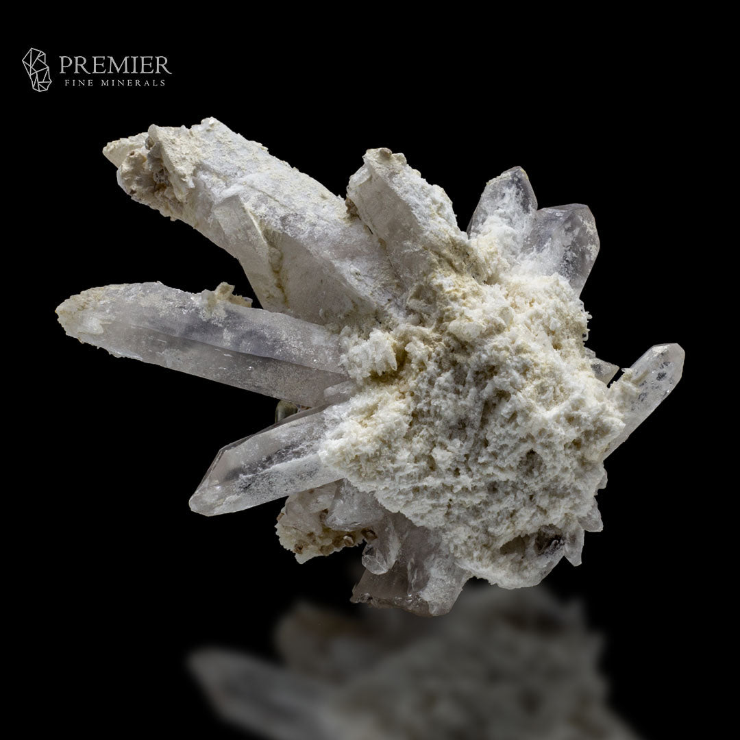 Feldspar matrix with Quartz crystal points
Quartz cluster showing translucent crystal points