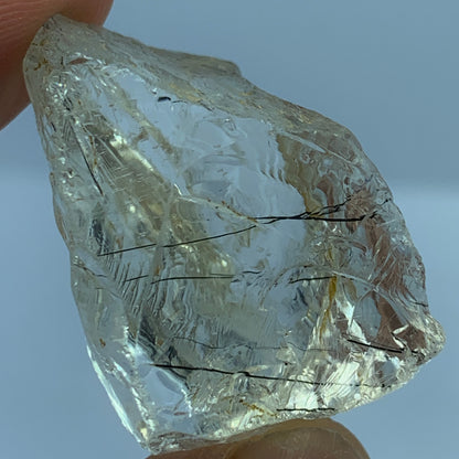 Rutilated Quartz, Black Rutile Quartz, Etched Quartz, Quartz Crystal, Raw Crystal, Natural Mineral, 85 Carat Quartz, Pakistan Mineral, Clear Quartz, Quartz Specimen, Healing Crystal, Gemstone Rough, Rutile Inclusions.
