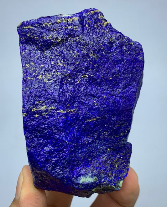 Raw Lapis Lazuli boulder specimen from Badakhshan
Near-equant Lapis Lazuli specimen with golden Pyrite
