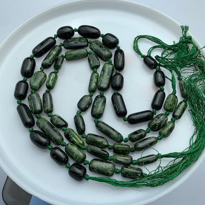 Green Tourmaline Necklace, Epidote Jewelry, Beaded Gemstone Necklace, Polished Tourmaline, Natural Green Stone, Healing Jewelry, Chakra Necklace, Handmade Gemstone, Gift for Her, Epidote Tourmaline