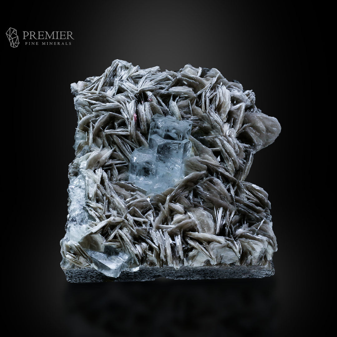 Aquamarine, Beryl, Muscovite, Mica, Cluster, Combination Specimen, 184.5 Grams, 922.5 Carats, Pakistan Mineral, Skardu, Raw Crystal, Collector Grade, Cabinet Miniature, Gem Quality