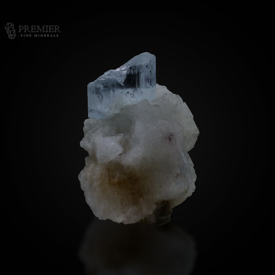 Aquamarine, Beryl, Etched Crystal, Gemmy, Feldspar, Combination Specimen, 48 Carats, 9.6 Grams, Pakistan Mineral, Skardu, Raw Crystal, Collector Grade, Thumbnail