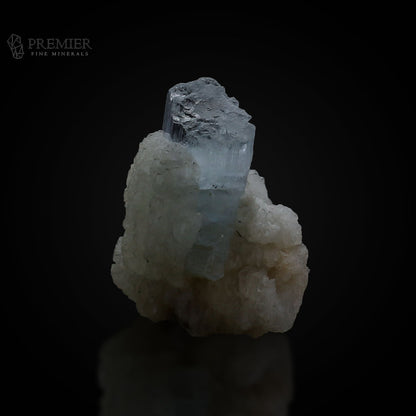 Aquamarine, Beryl, Etched Crystal, Gemmy, Feldspar, Combination Specimen, 48 Carats, 9.6 Grams, Pakistan Mineral, Skardu, Raw Crystal, Collector Grade, Thumbnail