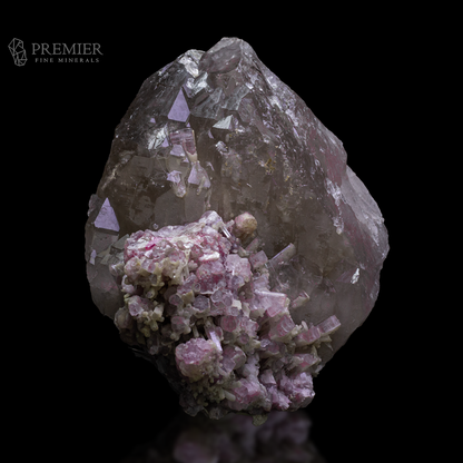 Quartz, Smoky Quartz, Elestial, Pink Tourmaline, Rubellite, Tourmaline, Combination Specimen, 5.05 Kilograms, 25250 Carats, Afghanistan Mineral, Raw Crystal, Collector Grade, Museum Quality, Giant Crystal