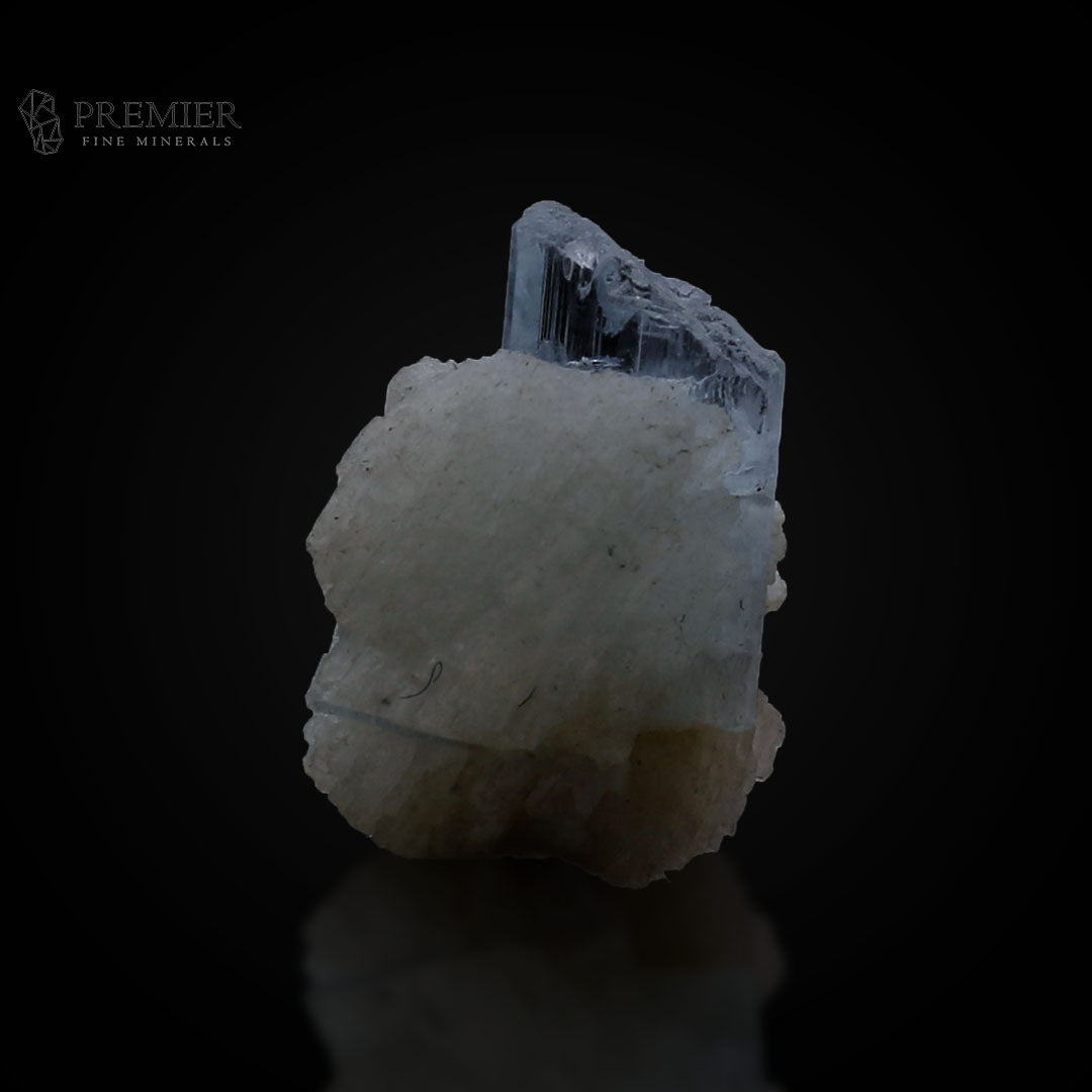 Aquamarine, Beryl, Etched Crystal, Gemmy, Feldspar, Combination Specimen, 48 Carats, 9.6 Grams, Pakistan Mineral, Skardu, Raw Crystal, Collector Grade, Thumbnail