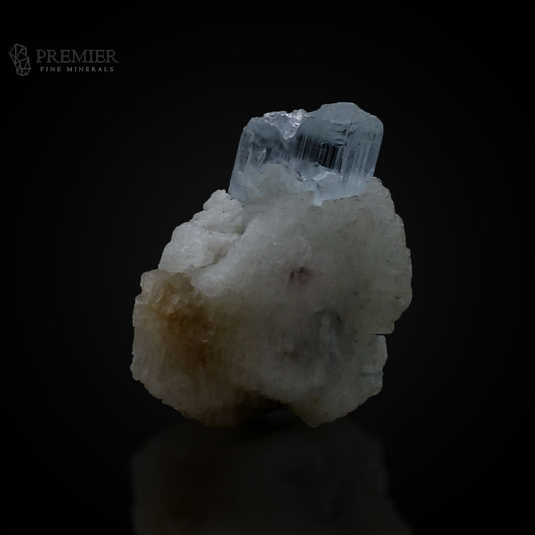 Aquamarine, Beryl, Etched Crystal, Gemmy, Feldspar, Combination Specimen, 48 Carats, 9.6 Grams, Pakistan Mineral, Skardu, Raw Crystal, Collector Grade, Thumbnail