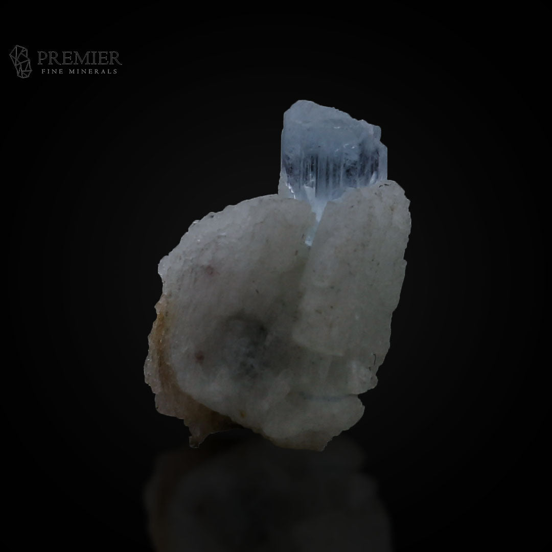 Aquamarine, Beryl, Etched Crystal, Gemmy, Feldspar, Combination Specimen, 48 Carats, 9.6 Grams, Pakistan Mineral, Skardu, Raw Crystal, Collector Grade, Thumbnail