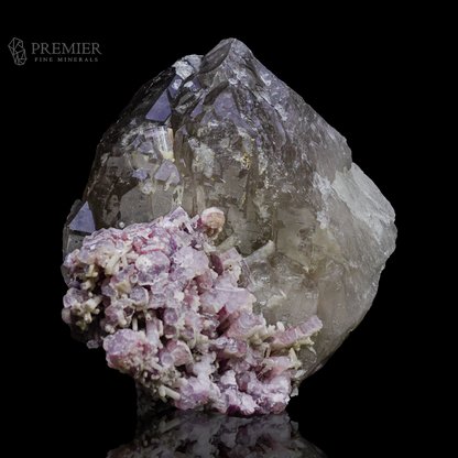 Quartz, Smoky Quartz, Elestial, Pink Tourmaline, Rubellite, Tourmaline, Combination Specimen, 5.05 Kilograms, 25250 Carats, Afghanistan Mineral, Raw Crystal, Collector Grade, Museum Quality, Giant Crystal