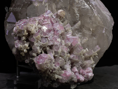 Quartz, Smoky Quartz, Elestial, Pink Tourmaline, Rubellite, Tourmaline, Combination Specimen, 5.05 Kilograms, 25250 Carats, Afghanistan Mineral, Raw Crystal, Collector Grade, Museum Quality, Giant Crystal