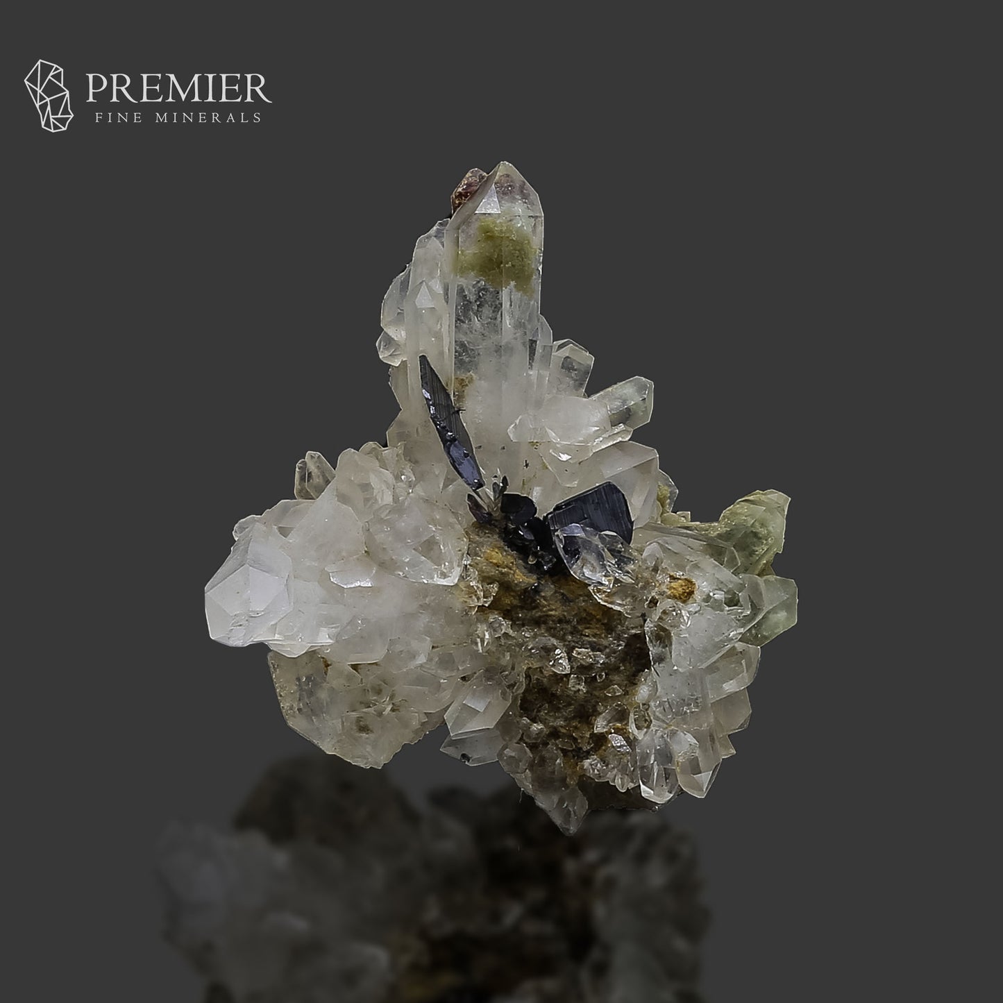 Brookite on Chlorine Quartz Cluster - Pakistan