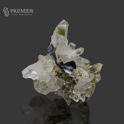 Brookite on Chlorine Quartz Cluster - Pakistan