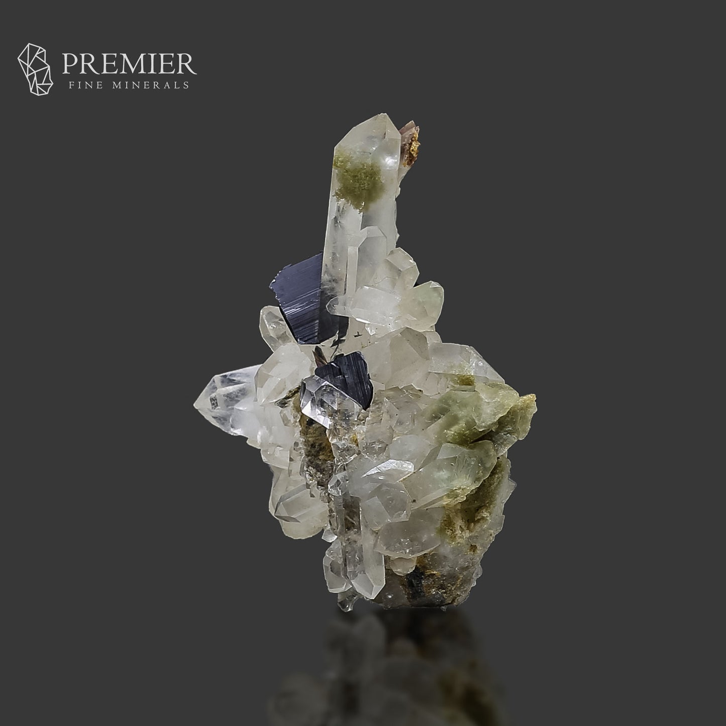 Brookite on Chlorine Quartz Cluster - Pakistan