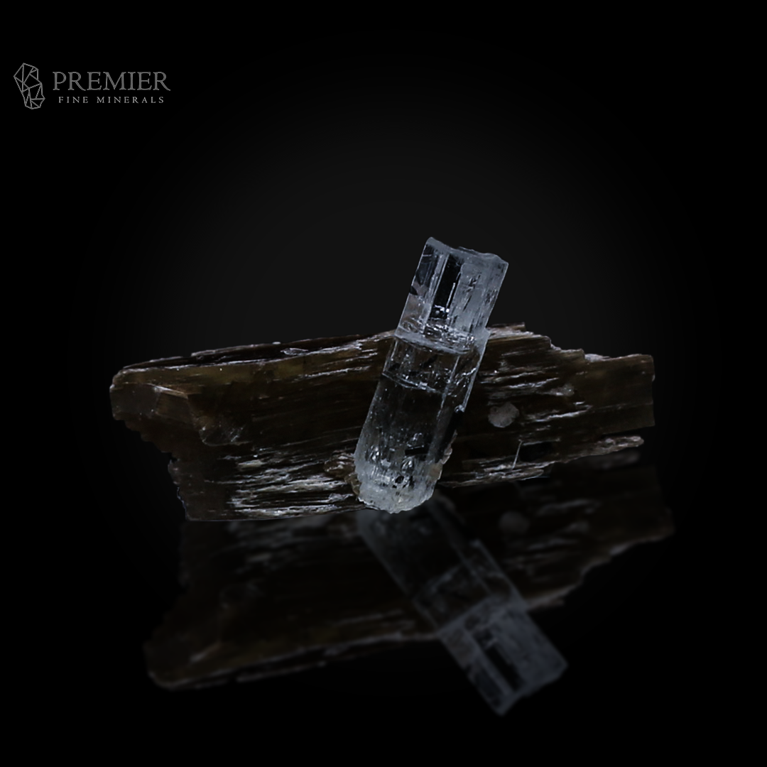 Aquamarine, Beryl, Muscovite, Mica, Combination Specimen, 19.20 Carats, 3.84 Grams, Pakistan Mineral, Skardu, Raw Crystal, Collector Grade, Thumbnail Specimen, Gem Quality