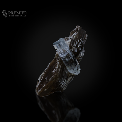 Aquamarine, Beryl, Muscovite, Mica, Combination Specimen, 19.20 Carats, 3.84 Grams, Pakistan Mineral, Skardu, Raw Crystal, Collector Grade, Thumbnail Specimen, Gem Quality