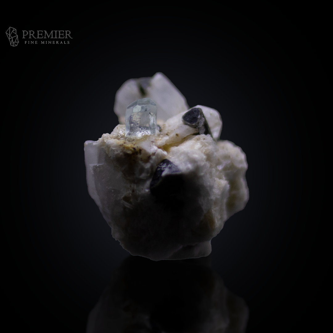 Aquamarine & Green Cap Tourmaline on Quartz Matrix Repair - Skardu