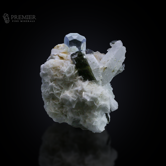 Aquamarine, Tourmaline, Green Cap Tourmaline, Quartz, Beryl, Combination Specimen, 36.3 Grams, 181.5 Carats, Pakistan Mineral, Skardu, Himalayan, Raw Crystal, Collector Grade