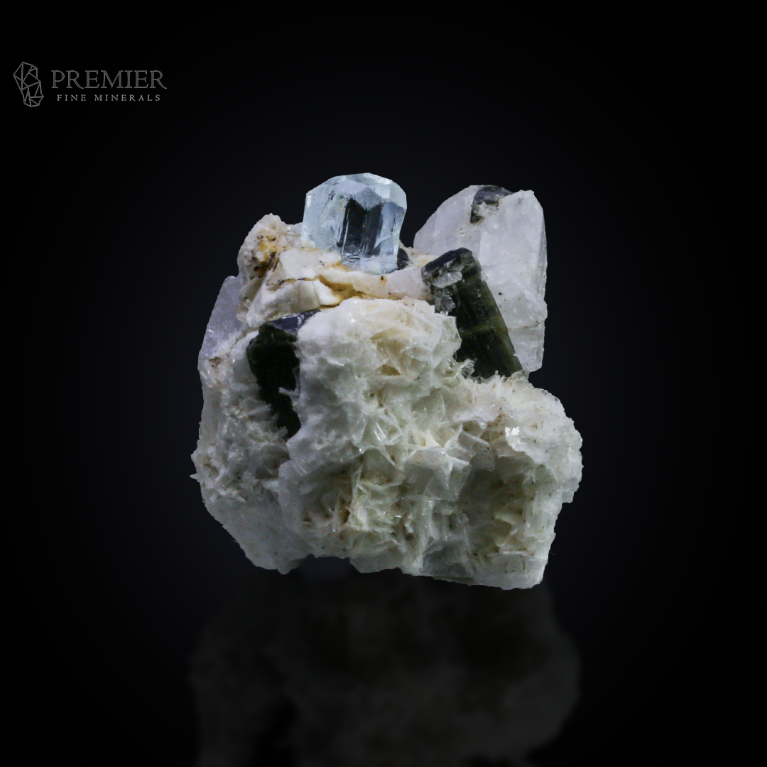 Aquamarine, Tourmaline, Green Cap Tourmaline, Quartz, Beryl, Combination Specimen, 36.3 Grams, 181.5 Carats, Pakistan Mineral, Skardu, Himalayan, Raw Crystal, Collector Grade