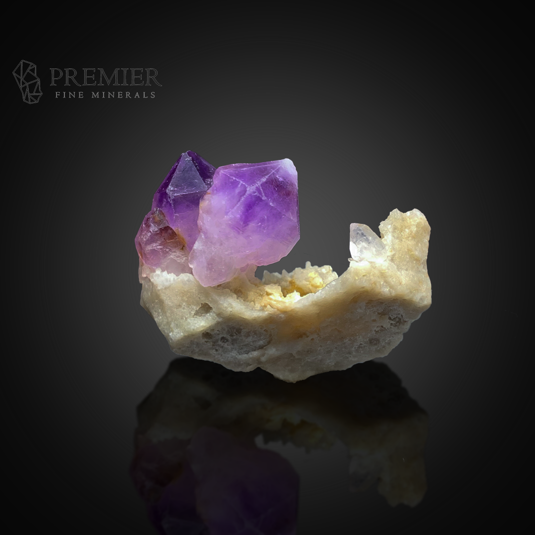 Amethyst, Quartz, Twin Crystal, Rare Twin, 15.33 Grams, 76.6 Carats, Afghanistan Mineral, Rare Mineral, Purple Crystal, On Matrix, Miniature Specimen, Healing Crystal, Crystal Habit