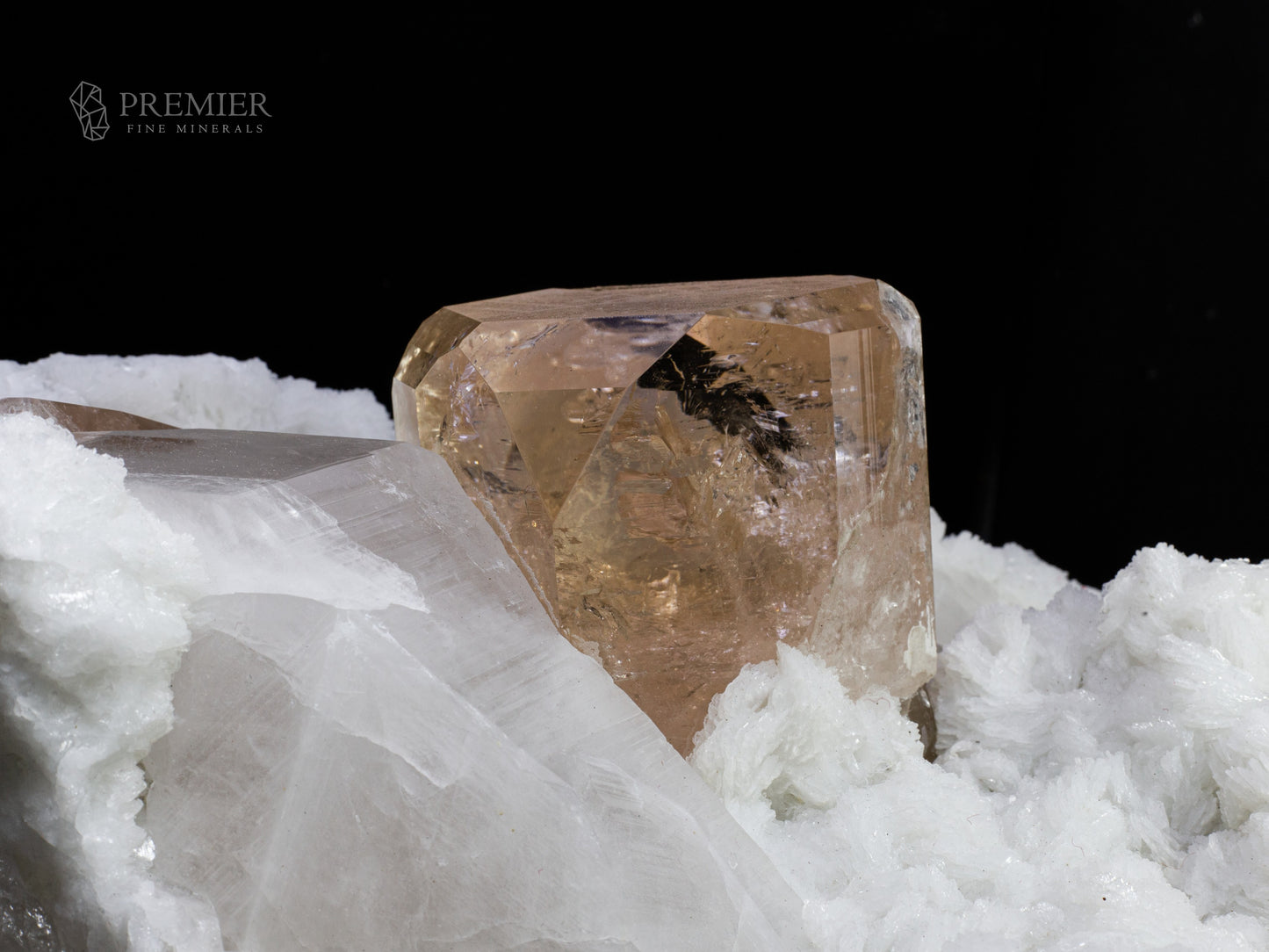 topaz Crystals standing on quartz and feldspar matrix Imperial Topaz, Topaz, Quartz, Feldspar, Combination Specimen, 11.4 Kilograms, 57000 Carats, Pakistan Mineral, Skardu, Himalayan, Museum Quality, Giant Crystal, On Matrix, Clear Topaz