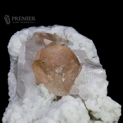 topaz Crystals standing on quartz and feldspar matrix Imperial Topaz, Topaz, Quartz, Feldspar, Combination Specimen, 11.4 Kilograms, 57000 Carats, Pakistan Mineral, Skardu, Himalayan, Museum Quality, Giant Crystal, On Matrix, Clear Topaz