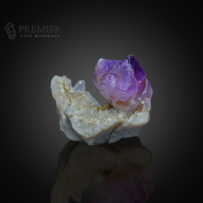 Amethyst, Quartz, Twin Crystal, Rare Twin, 15.33 Grams, 76.6 Carats, Afghanistan Mineral, Rare Mineral, Purple Crystal, On Matrix, Miniature Specimen, Healing Crystal, Crystal Habit