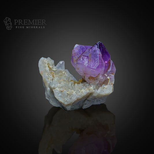 Amethyst, Quartz, Twin Crystal, Rare Twin, 15.33 Grams, 76.6 Carats, Afghanistan Mineral, Rare Mineral, Purple Crystal, On Matrix, Miniature Specimen, Healing Crystal, Crystal Habit