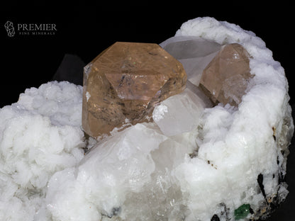 topaz Crystals standing on quartz and feldspar matrix Imperial Topaz, Topaz, Quartz, Feldspar, Combination Specimen, 11.4 Kilograms, 57000 Carats, Pakistan Mineral, Skardu, Himalayan, Museum Quality, Giant Crystal, On Matrix, Clear Topaz