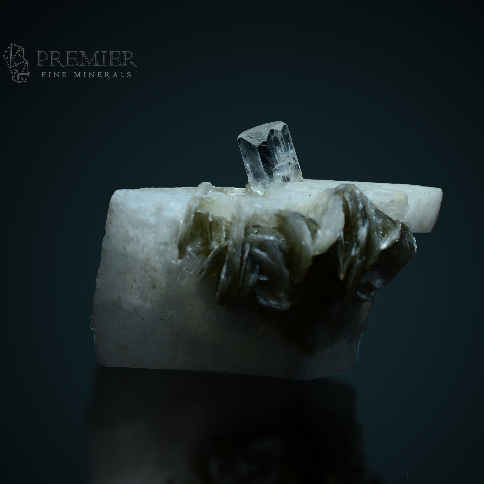 Aquamarine, Muscovite, Skardu Pakistan, Beryl, 52.45 Carats, 10.49 Grams, Feldspar Matrix, Miniature Specimen, Aesthetic Combo, Blue Crystal, Throat Chakra, Mica, Collector Specimen