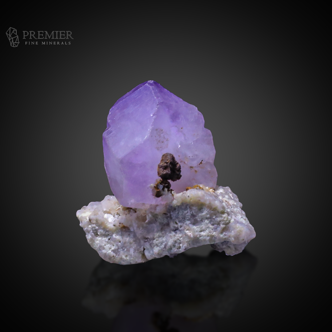 Etched Amethyst, Amethyst, Quartz, Siderite, Combination Specimen, 26 Grams, 130 Carats, Afghanistan Mineral, Purple Crystal, On Matrix, Rare Etching, Collector Miniature