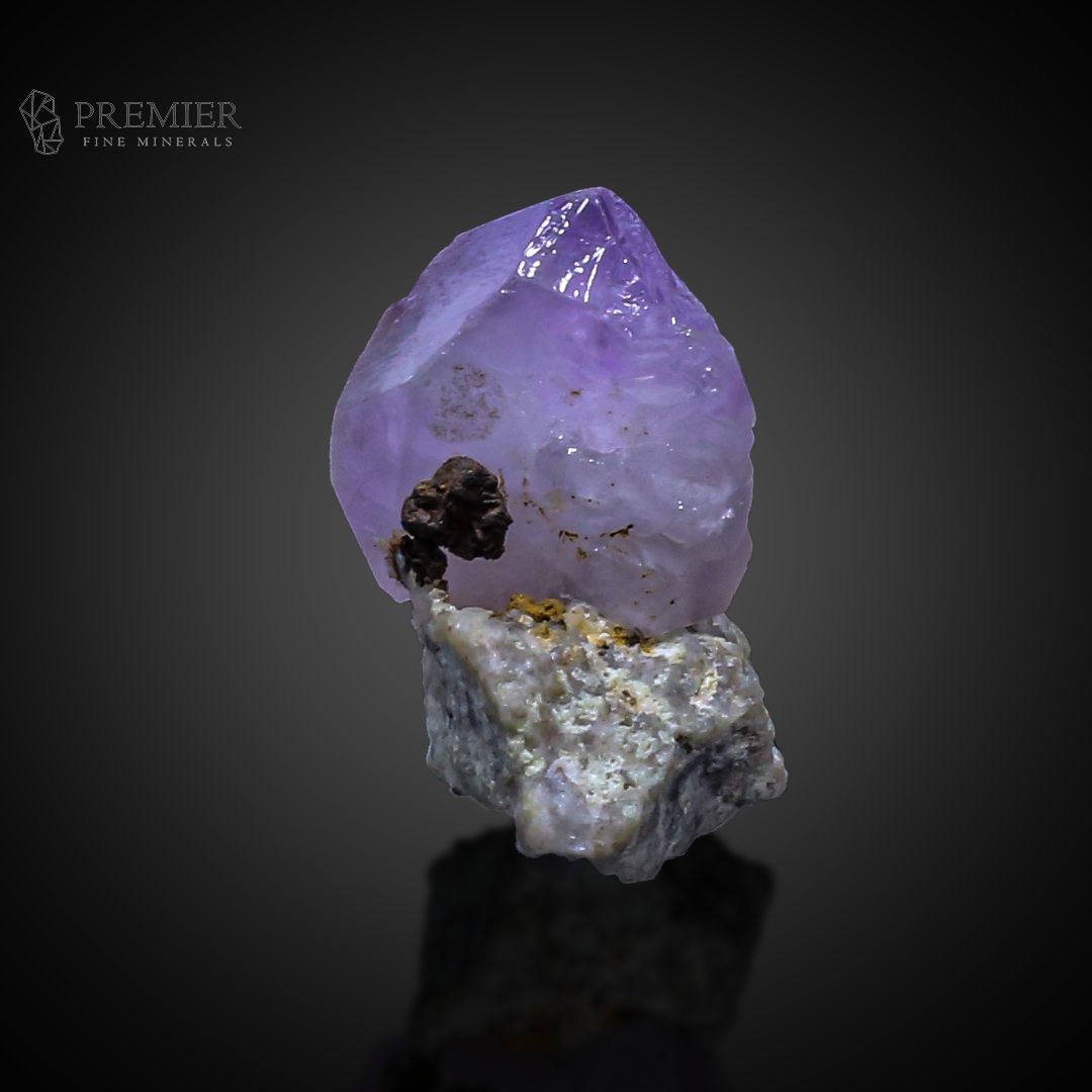 Etched Amethyst, Amethyst, Quartz, Siderite, Combination Specimen, 26 Grams, 130 Carats, Afghanistan Mineral, Purple Crystal, On Matrix, Rare Etching, Collector Miniature