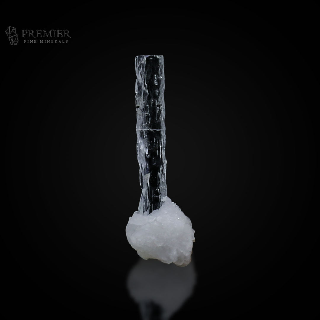 Aquamarine, Beryl, Etched Crystal, Geometric Pattern, Terminated, Feldspar, Muscovite, Combination Specimen, 4.45 Carats, 0.89 Grams, Pakistan Mineral, Collector Grade, Thumbnail