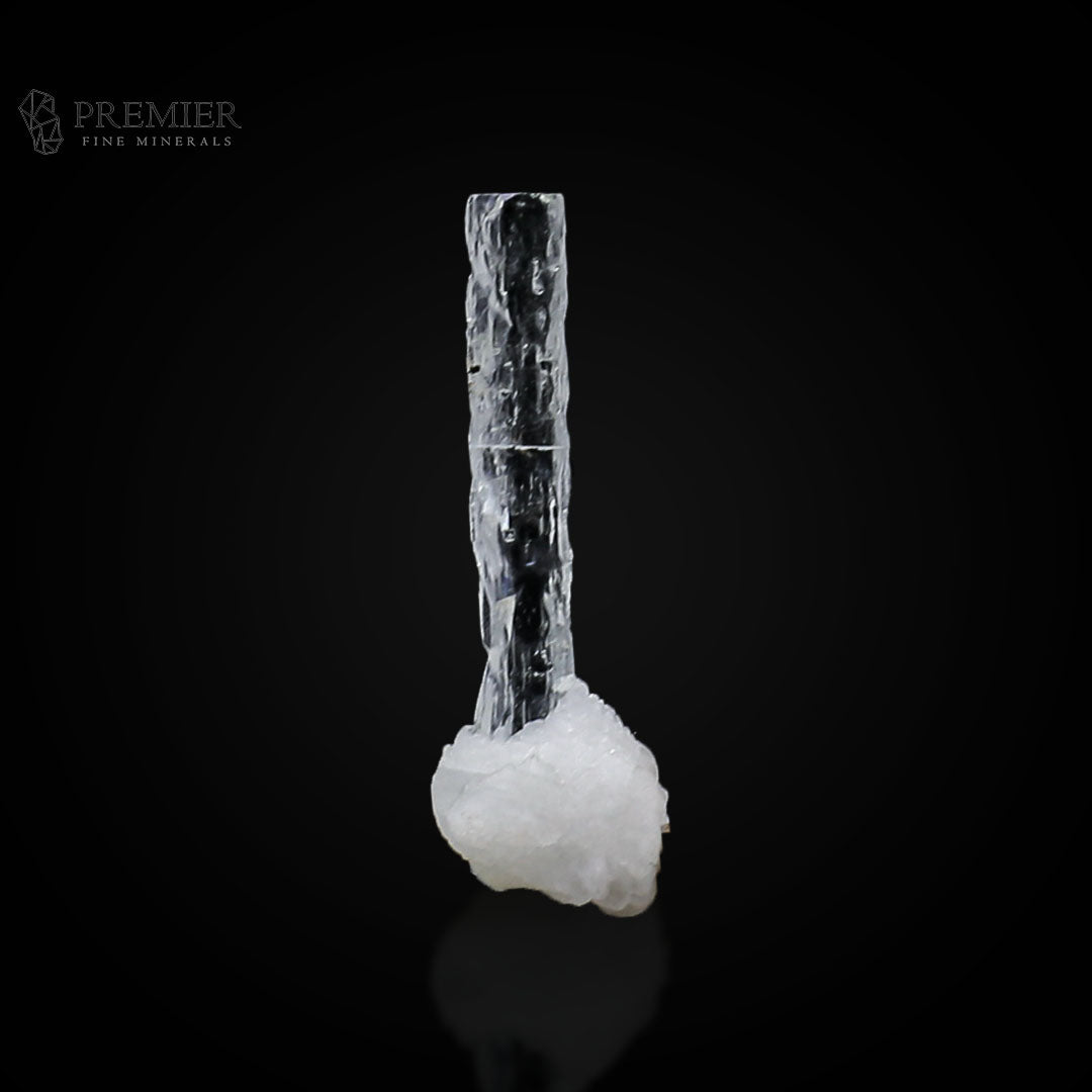 Aquamarine, Beryl, Etched Crystal, Geometric Pattern, Terminated, Feldspar, Muscovite, Combination Specimen, 4.45 Carats, 0.89 Grams, Pakistan Mineral, Collector Grade, Thumbnail