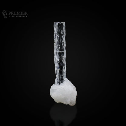 Aquamarine, Beryl, Etched Crystal, Geometric Pattern, Terminated, Feldspar, Muscovite, Combination Specimen, 4.45 Carats, 0.89 Grams, Pakistan Mineral, Collector Grade, Thumbnail