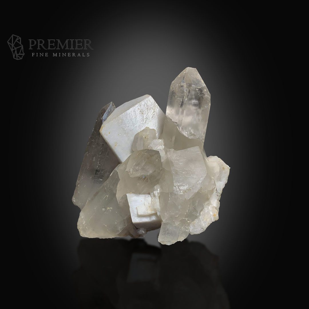 Feldspar, Quartz, Combination Specimen, 277 Grams, 1385 Carats, Pakistan Mineral, Himalayan, Large Crystal, On Matrix, Healing Crystal, Raw Crystal, Clear Quartz, Crystal Cluster