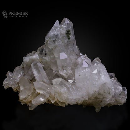 Quartz, Clear Quartz, Chlorite, Chlorite Inclusion, Phantom Quartz, Green Quartz, Crystal Cluster, 1.85 Kilograms, 9250 Carats, Raw Crystal, Collector Grade, Centerpiece, Large Cluster