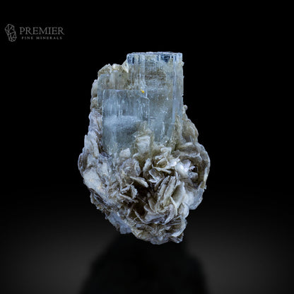 Aquamarine, Beryl, Muscovite, Mica, Cluster, Combination Specimen, 18 Grams, 90 Carats, Pakistan Mineral, Skardu, Raw Crystal, Collector Grade, Miniature Specimen, Gem Quality