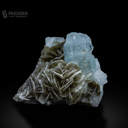 Aquamarine, Beryl, Etched Crystal, Mica Inclusion, Muscovite, Combination Specimen, 210 Grams, 1050 Carats, Pakistan Mineral, Skardu, Raw Crystal, Collector Grade, Cabinet Specimen