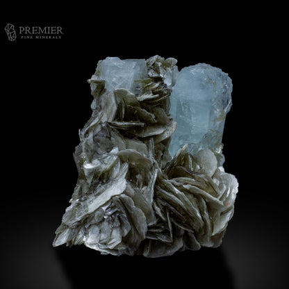 Aquamarine, Beryl, Etched Crystal, Mica Inclusion, Muscovite, Combination Specimen, 210 Grams, 1050 Carats, Pakistan Mineral, Skardu, Raw Crystal, Collector Grade, Cabinet Specimen