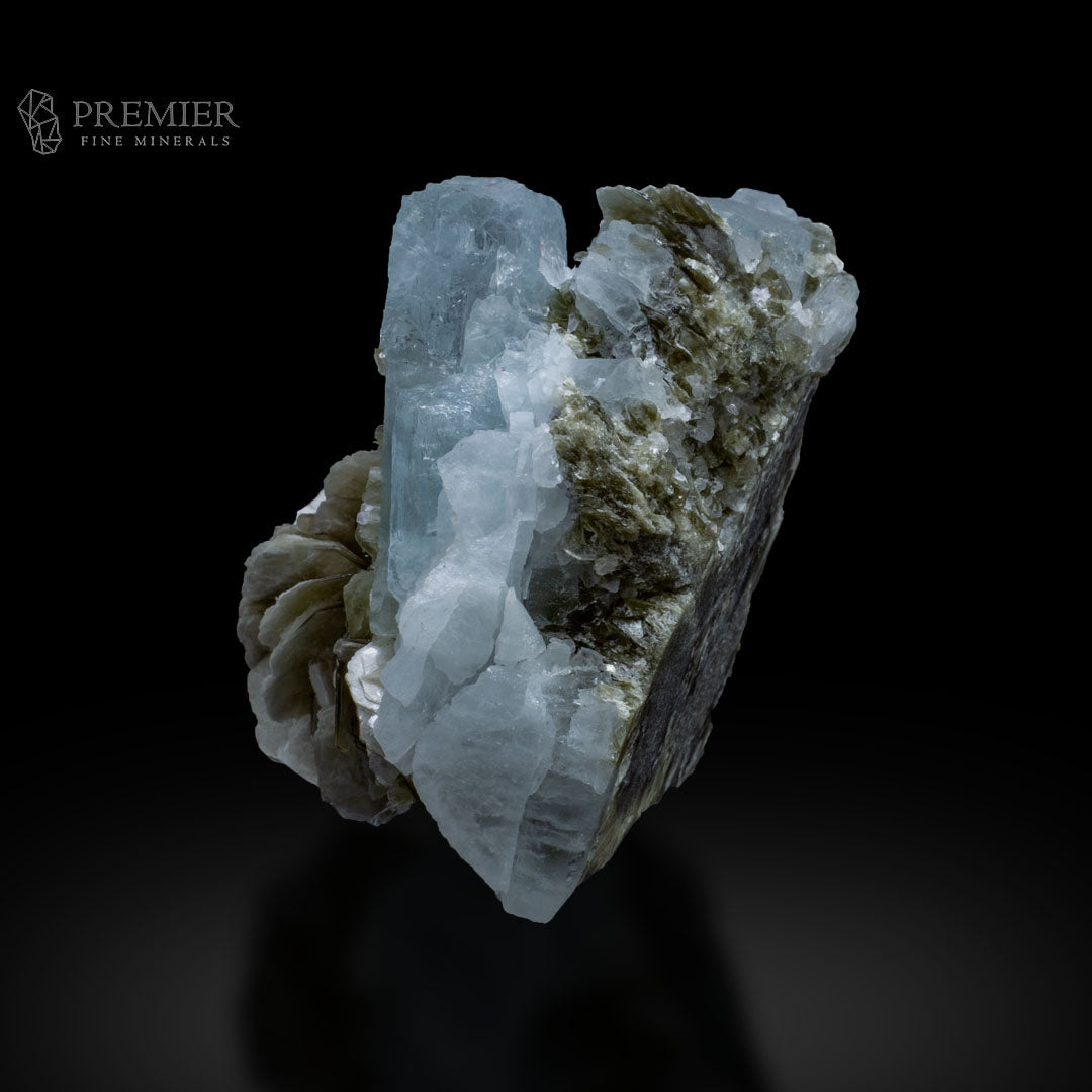 Aquamarine, Beryl, Etched Crystal, Mica Inclusion, Muscovite, Combination Specimen, 210 Grams, 1050 Carats, Pakistan Mineral, Skardu, Raw Crystal, Collector Grade, Cabinet Specimen