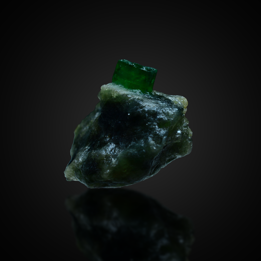 Emerald, Swat Valley, Beryl, 34.5 Carats, 6.9 Grams, Pakistan Mineral, Emerald on Matrix, Green Crystal, Collector Specimen, Heart Chakra, Miniature Specimen, Thumbnail, Gem Quality