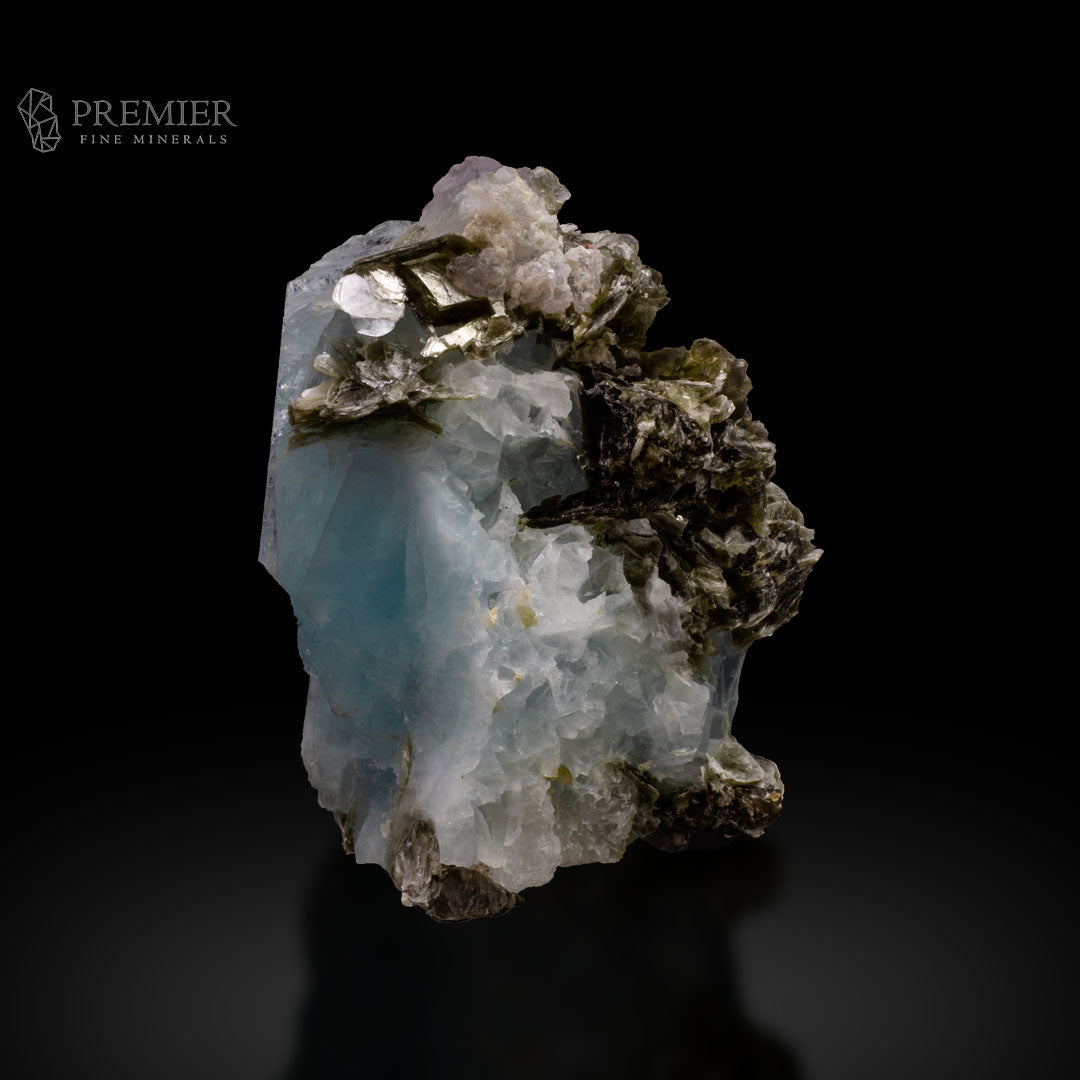 Aquamarine, Beryl, Fluorite, Pink Fluorite, Mica, Muscovite, Combination Specimen, 155 Grams, 775 Carats, Pakistan Mineral, Skardu, Raw Crystal, Collector Grade, Unique Color