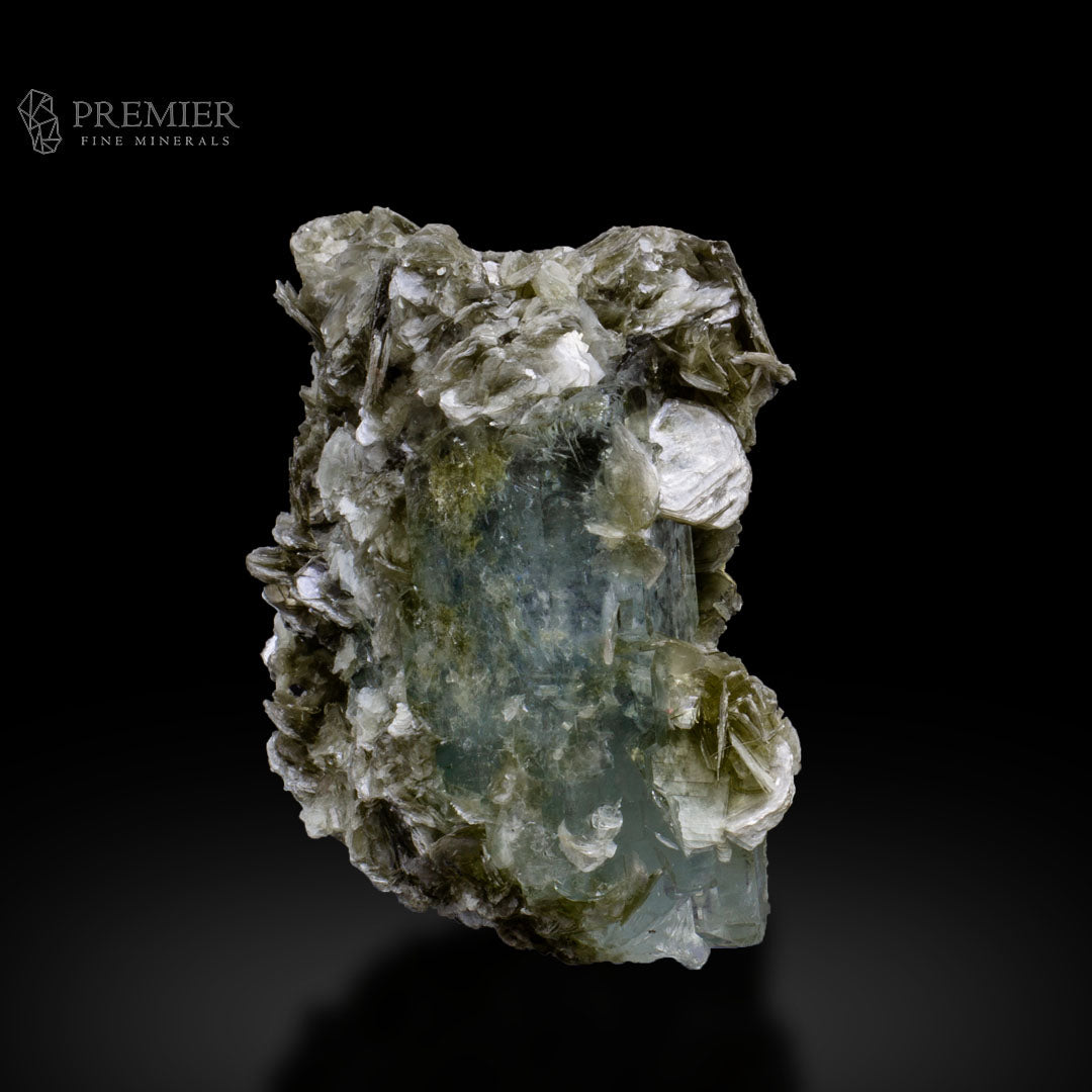 Aquamarine, Beryl, Double Terminated, DT, Mica Inclusion, Muscovite, Cluster, Combination Specimen, 60 Grams, 300 Carats, Pakistan Mineral, Skardu, Raw Crystal, Collector Grade, Miniature Specimen, Unique