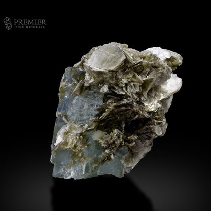 Aquamarine, Beryl, Double Terminated, DT, Mica Inclusion, Muscovite, Cluster, Combination Specimen, 60 Grams, 300 Carats, Pakistan Mineral, Skardu, Raw Crystal, Collector Grade, Miniature Specimen, Unique