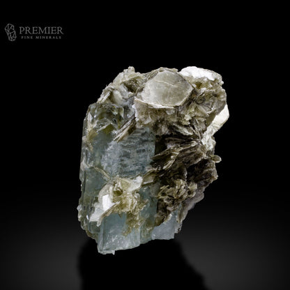 Aquamarine, Beryl, Double Terminated, DT, Mica Inclusion, Muscovite, Cluster, Combination Specimen, 60 Grams, 300 Carats, Pakistan Mineral, Skardu, Raw Crystal, Collector Grade, Miniature Specimen, Unique