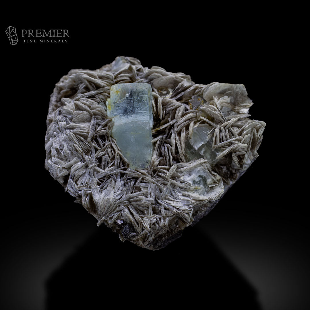 Aquamarine, Beryl, Fluorite, Etched Crystal, Muscovite, Mica, Combination Specimen, Rare Crystal, 198 Grams, 990 Carats, Pakistan Mineral, Skardu, Raw Crystal, Collector Grade, Unique Habit