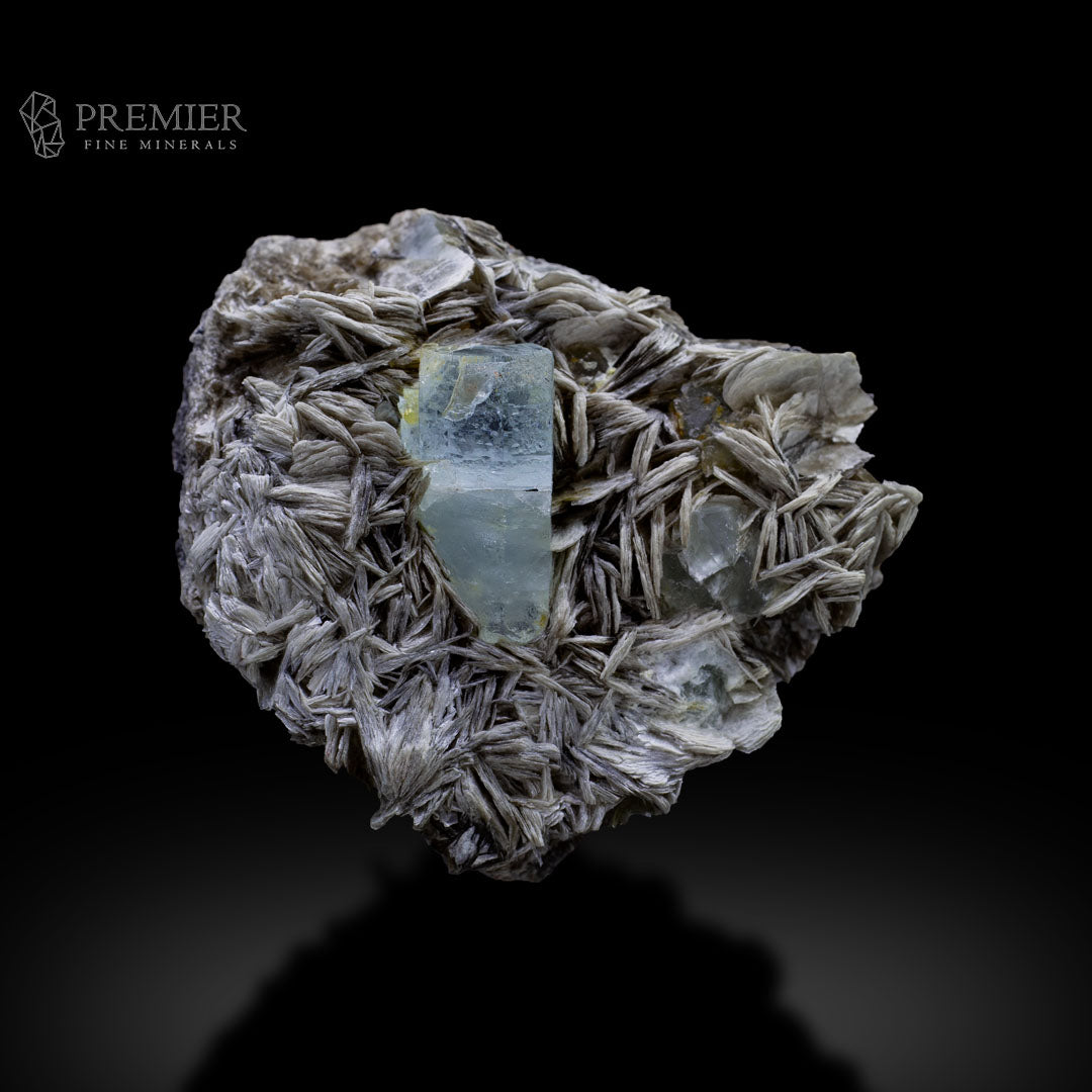 Aquamarine, Beryl, Fluorite, Etched Crystal, Muscovite, Mica, Combination Specimen, Rare Crystal, 198 Grams, 990 Carats, Pakistan Mineral, Skardu, Raw Crystal, Collector Grade, Unique Habit