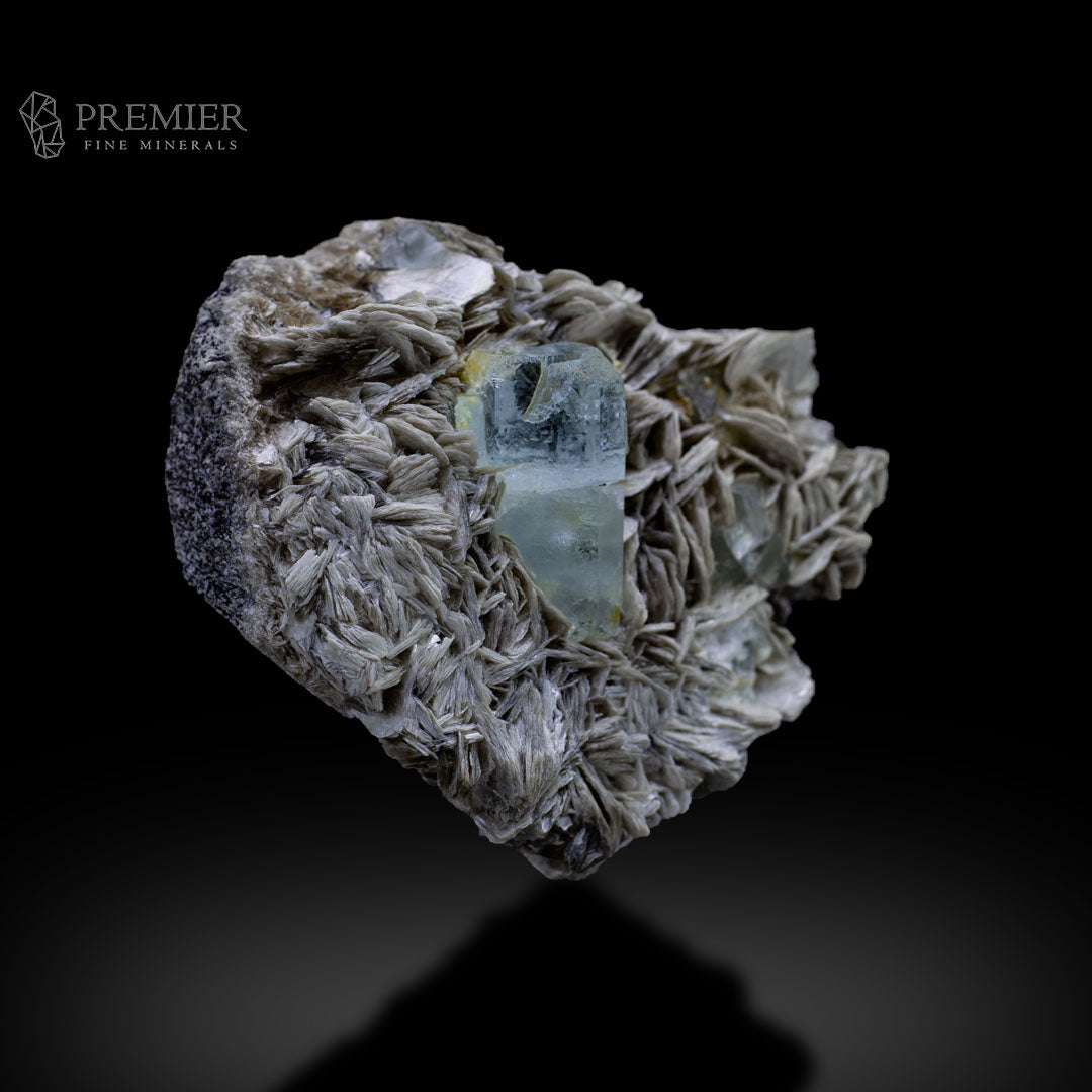 Aquamarine, Beryl, Fluorite, Etched Crystal, Muscovite, Mica, Combination Specimen, Rare Crystal, 198 Grams, 990 Carats, Pakistan Mineral, Skardu, Raw Crystal, Collector Grade, Unique Habit